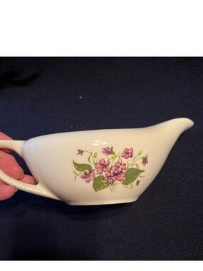 Vintage Edwin Knowles ceramic Gravy Boat "Wood Violets" pattern